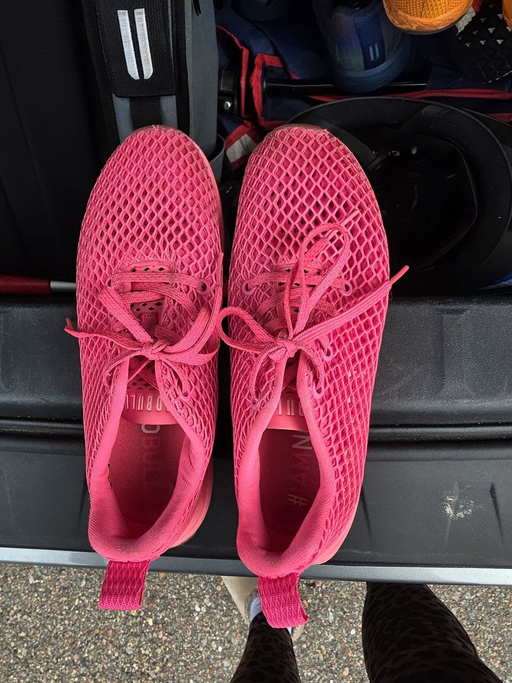 Bright Pink Mesh Lace-Up NO BULL Sneakers